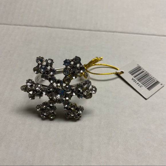 Snowflake rhinestone gem napkin ring MURVAL Field Museum gift shop NEW with tag - Picture 3 of 10